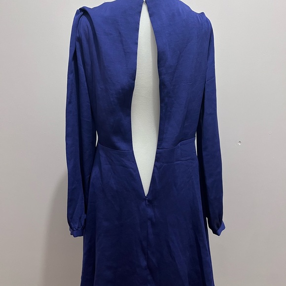 Royal Blue Formal Long Sleeve Skater Dress - Picture 5 of 7
